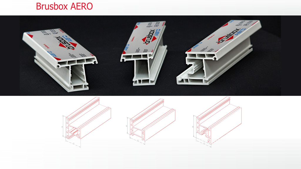 Оконный профиль Brusbox Aero в разрезе